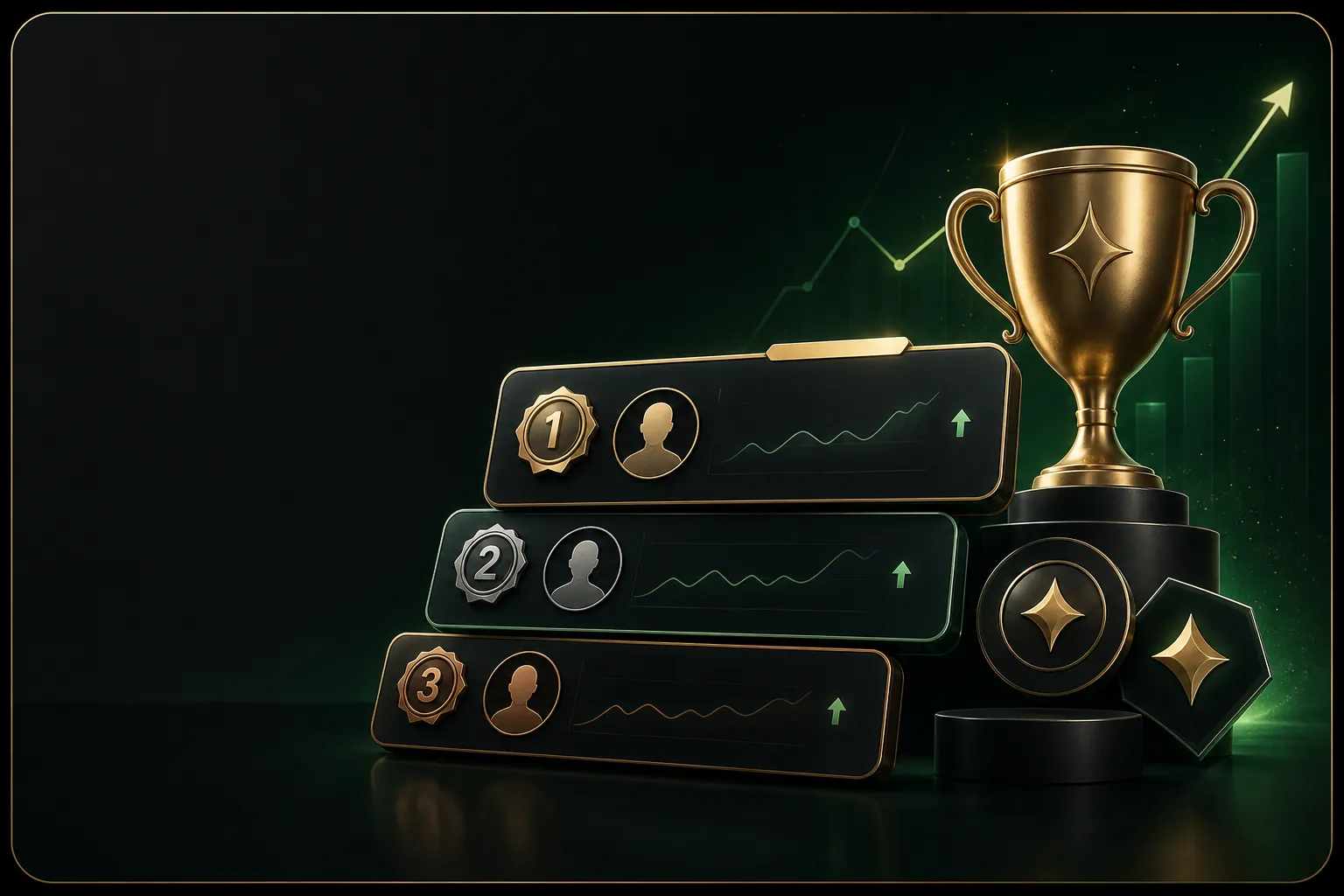 Premium leaderboard cards for trading competitions