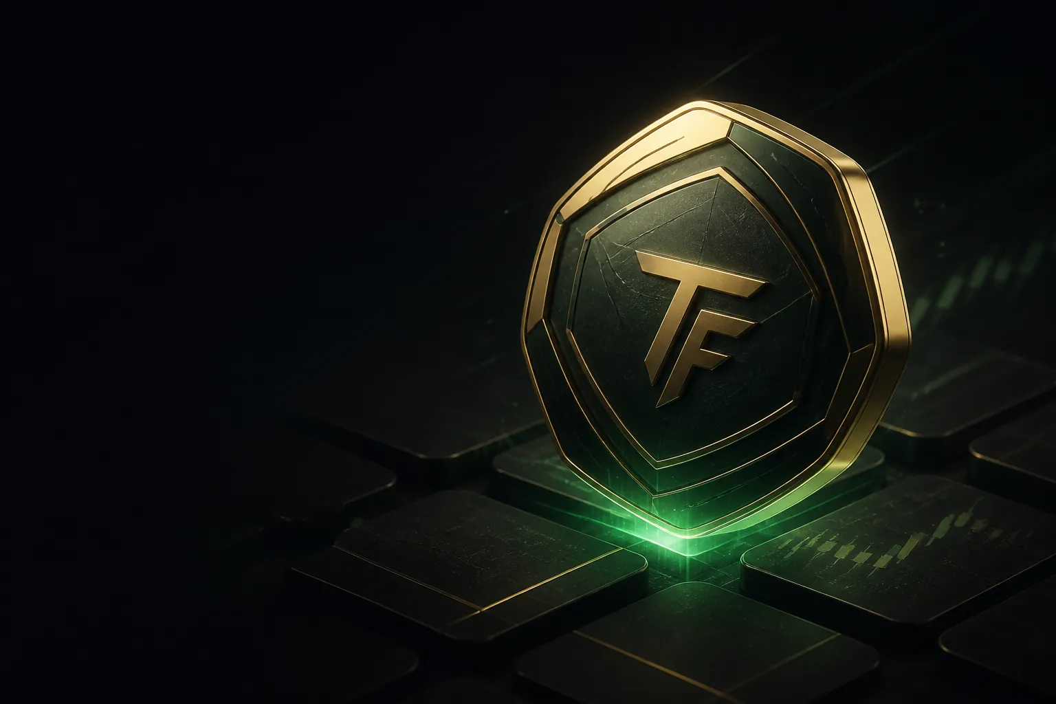 Talent Funded gold and emerald trading emblem