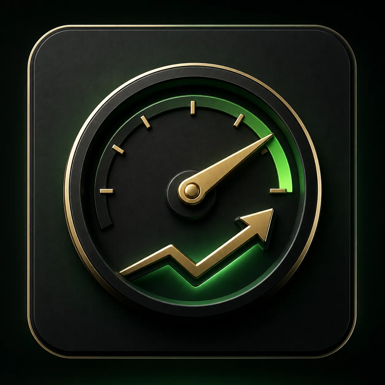 Premium performance gauge icon for becoming a funded trader
